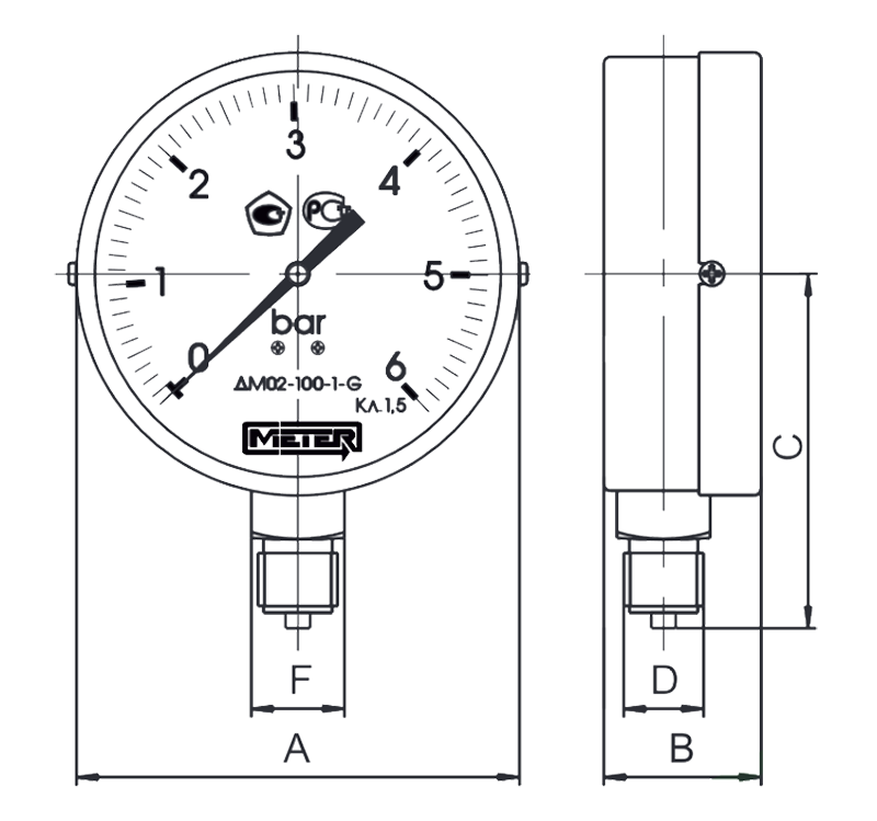 Высота установки манометра диаметр. Манометр Meter дм02-100-1-g. Манометр МП-100 чертеж. ) Манометр общетехнический дм02-100-1-g25-1,5. Манометр дм02-160-1-м