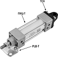 Пневмоцилиндр ПНЦ-Т с крепежами TCA и PLB-T