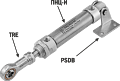 Пневмоцилиндр ПНЦ-И с крепежами TRE и PSDB
