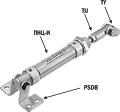Пневмоцилиндр ПНЦ-И c крепежами PSDB, TIJ и TY